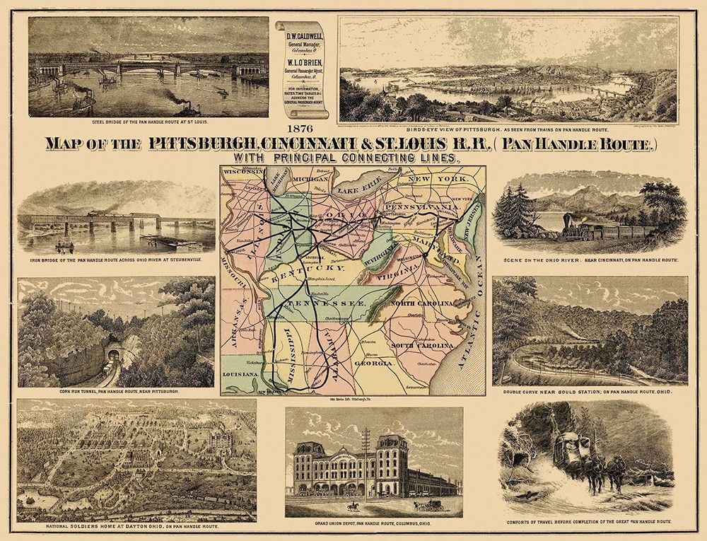 Pittsburgh, Cincinnati and St. Louis RR - 1876 art print by Unknown for $57.95 CAD