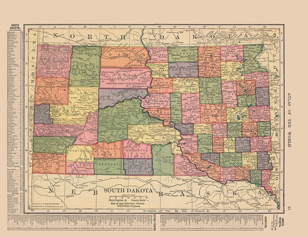 South Dakota - Hammond 1910 art print by Hammond for $57.95 CAD