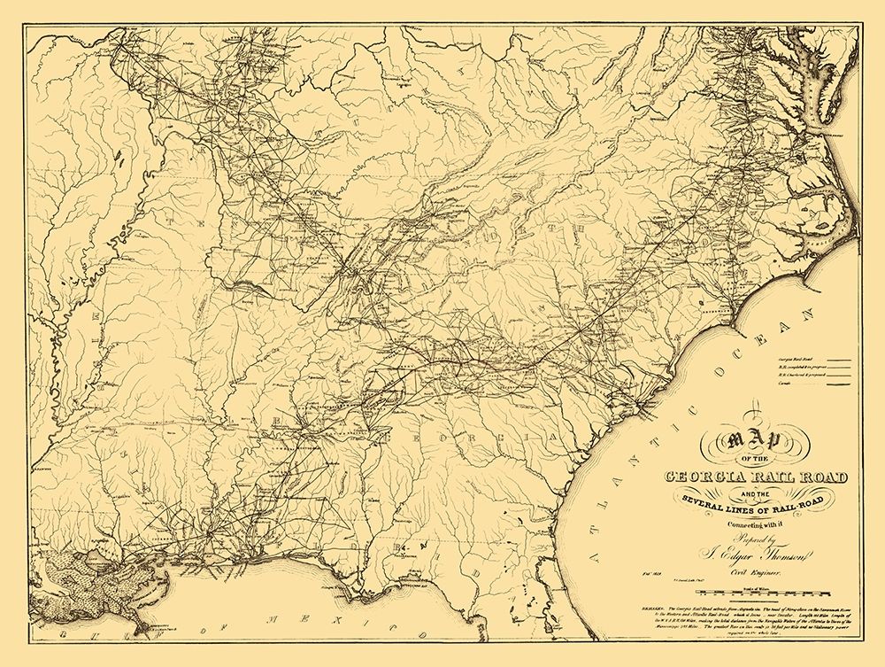 Georgia Railroad - Thompson 1839 art print by Thompson for $57.95 CAD