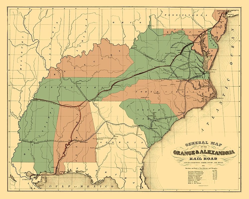 Orange and Alexandria Railroad - Ackerman 1851 art print by Ackerman for $57.95 CAD