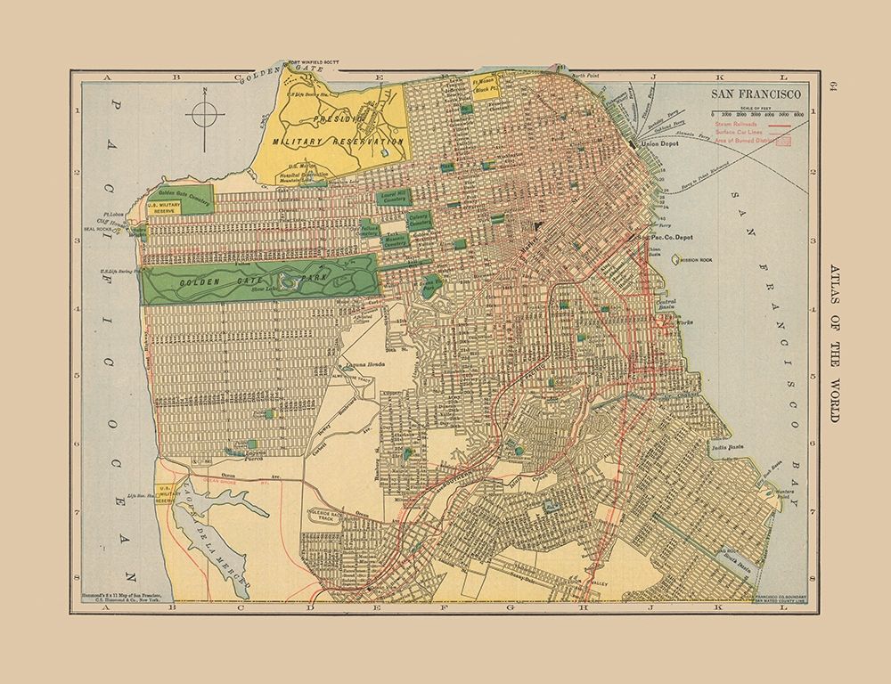 San Francisco California - Hammond 1910 art print by Hammond for $57.95 CAD