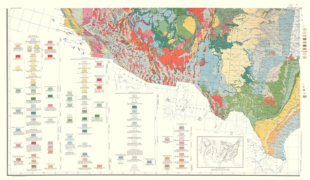 Southwest United States - USGS 1960 art print by USGS for $57.95 CAD