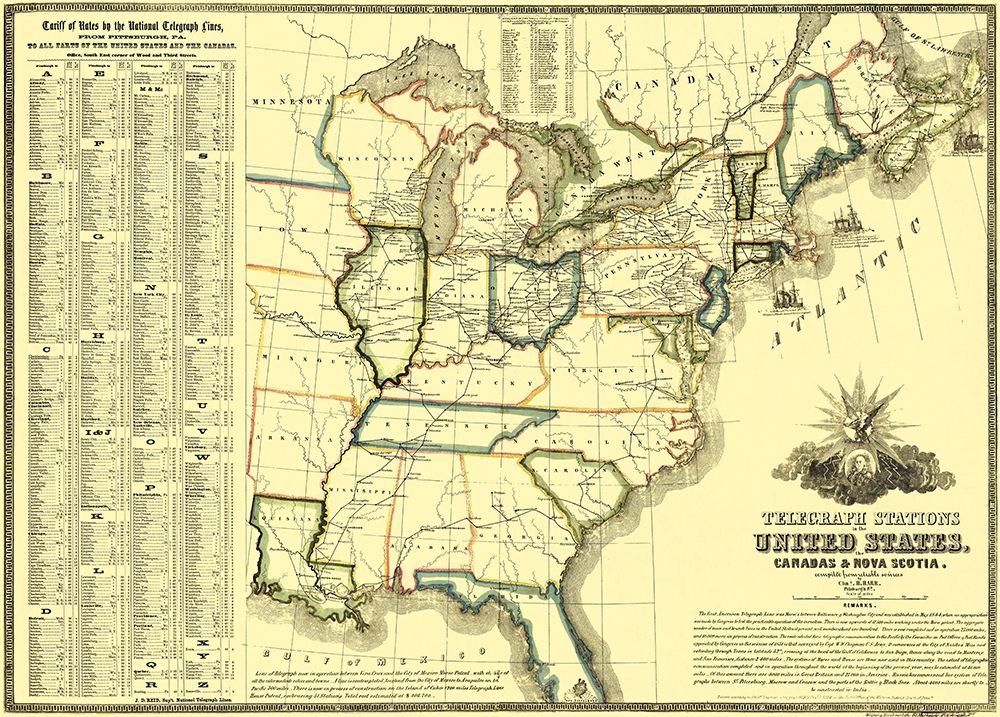 Telegraph Stations United States Canada - Barr art print by Barr for $57.95 CAD