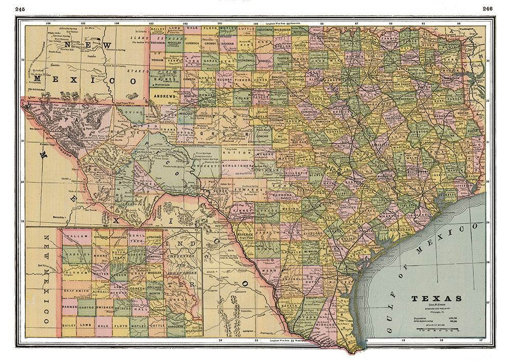 Texas - Johnson 1888 art print by Johnson for $57.95 CAD