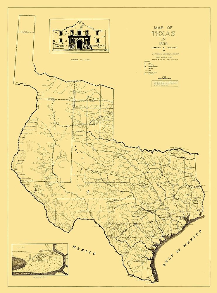 Texas - Freeman 1836 art print by Freeman for $57.95 CAD