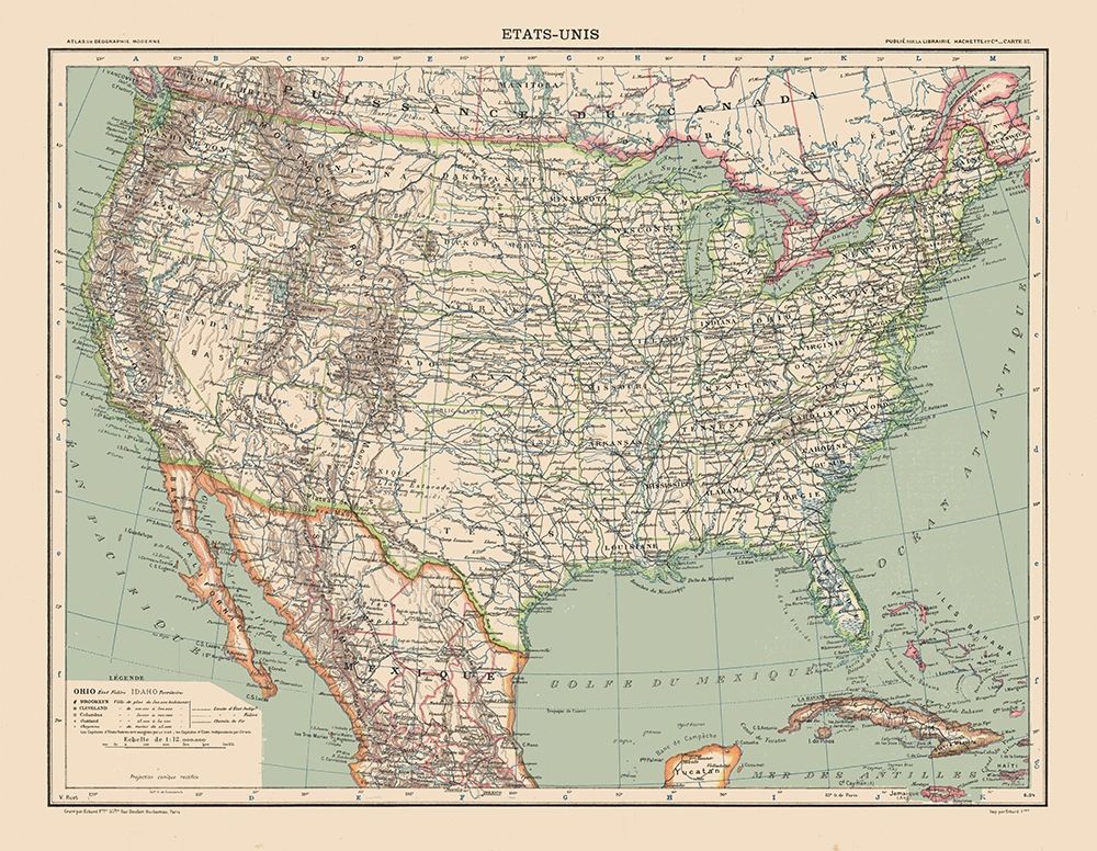 United States - Schrader 1908 art print by Schrader for $57.95 CAD