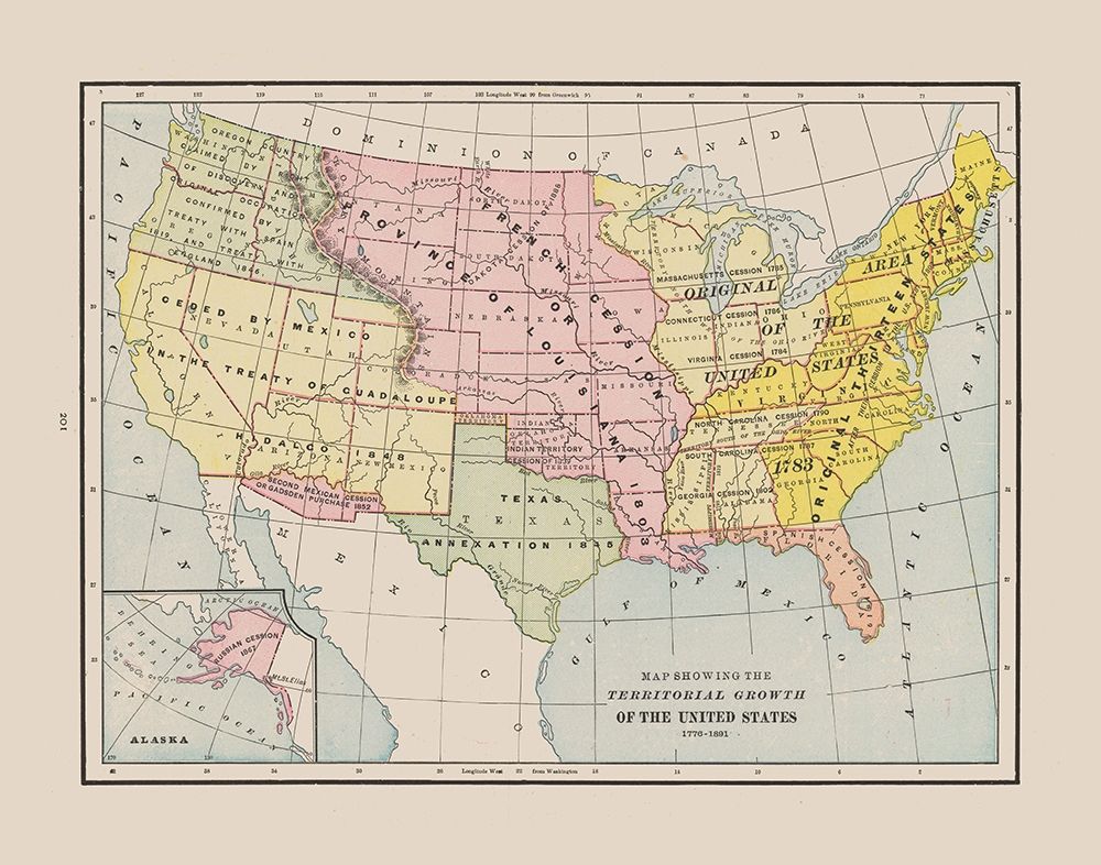Territorial Growth - Cram 1892 art print by Cram for $57.95 CAD