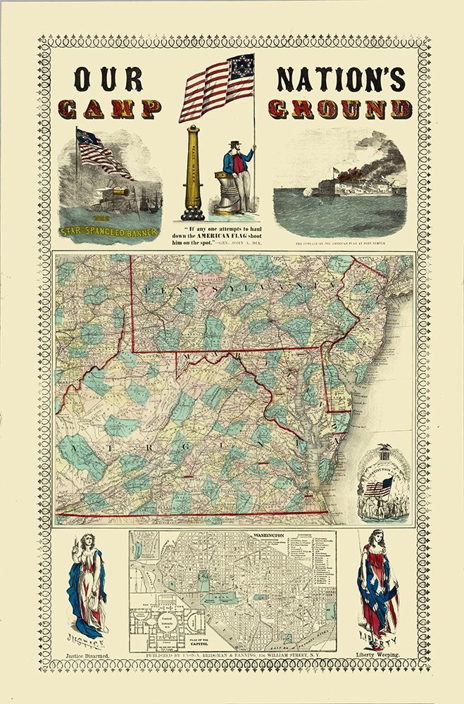 Pennsylvania, Virginia Campgrounds - Ensign art print by Ensign for $57.95 CAD