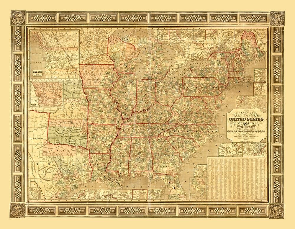 United States - Canada - Harper 1847 art print by Harper for $57.95 CAD