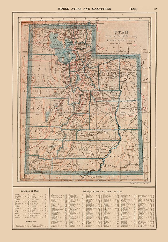 Utah - Reynold 1921 art print by Reynolds for $57.95 CAD