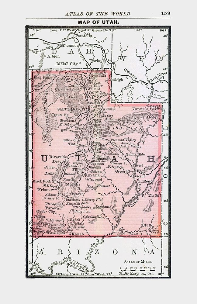 Utah - Alden 1886 art print by Alden for $57.95 CAD