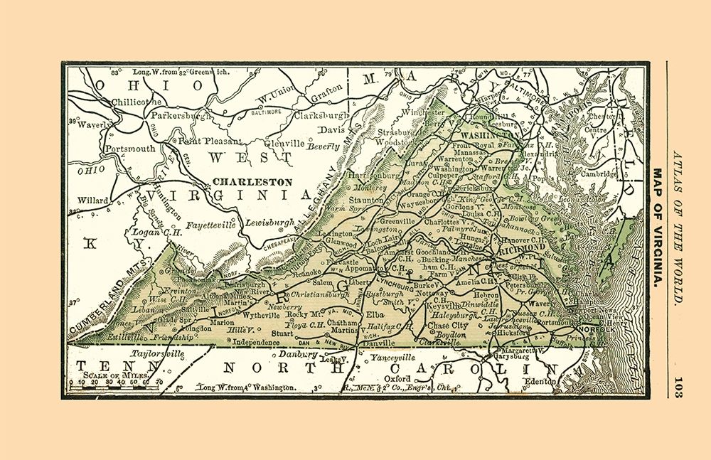 Virginia - Alden 1886 art print by Alden for $57.95 CAD