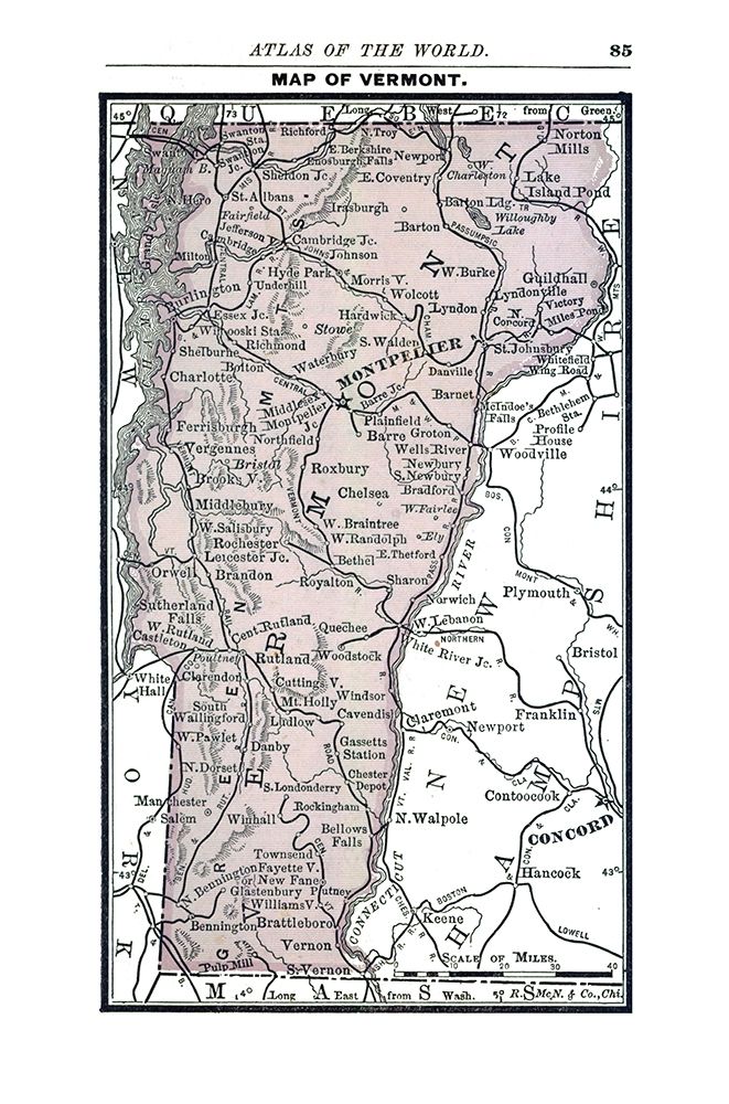 Vermont - Alden 1886 art print by Alden for $57.95 CAD