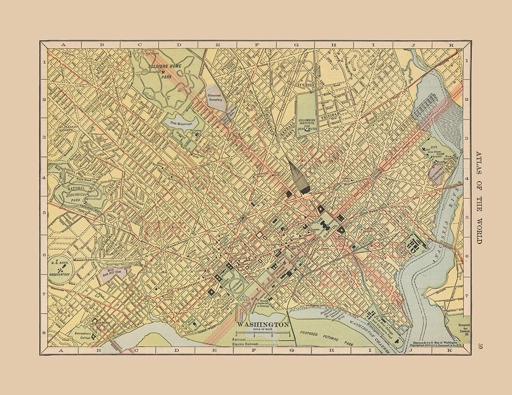 Washington DC - Hammond 1910 art print by Hammond for $57.95 CAD
