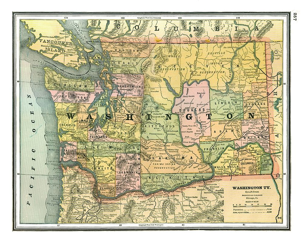 Washington - Johnson 1888 art print by Johnson for $57.95 CAD