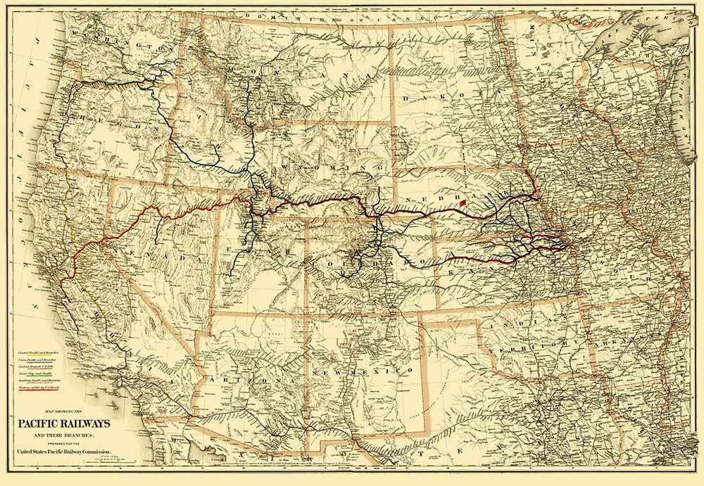 Pacific Railways - Colton 1887 art print by Colton for $57.95 CAD