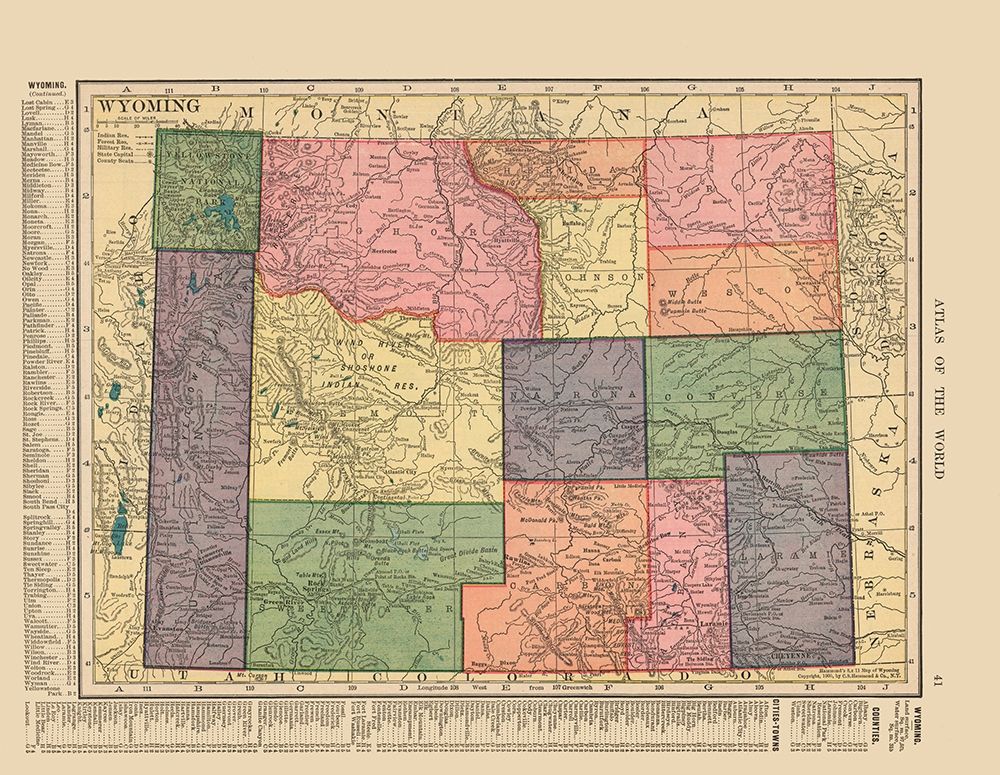 Wyoming - Hammond 1910 art print by Hammond for $57.95 CAD