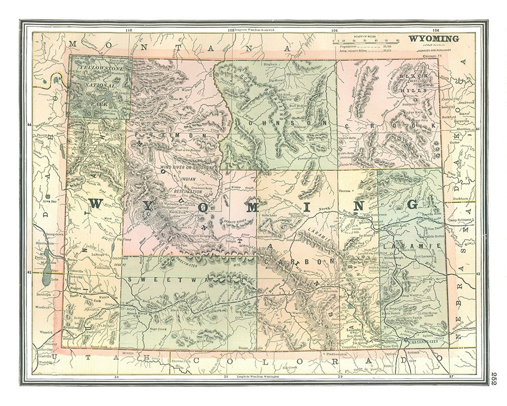 Wyoming - Johnson 1888 art print by Johnson for $57.95 CAD
