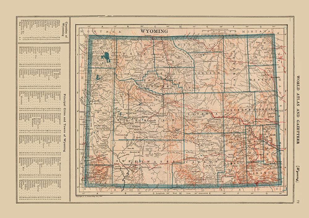 Wyoming - Poates 1921 art print by Poates for $57.95 CAD