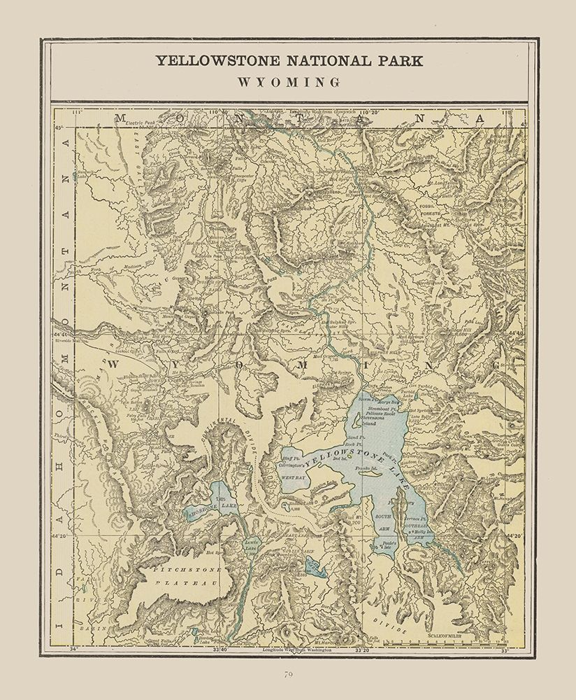 Yellowstone Park - Cram 1892 art print by Cram for $57.95 CAD