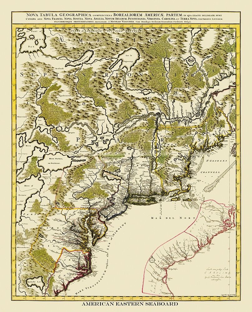 American Eastern Seaboard - 1730 art print by Unknown for $57.95 CAD
