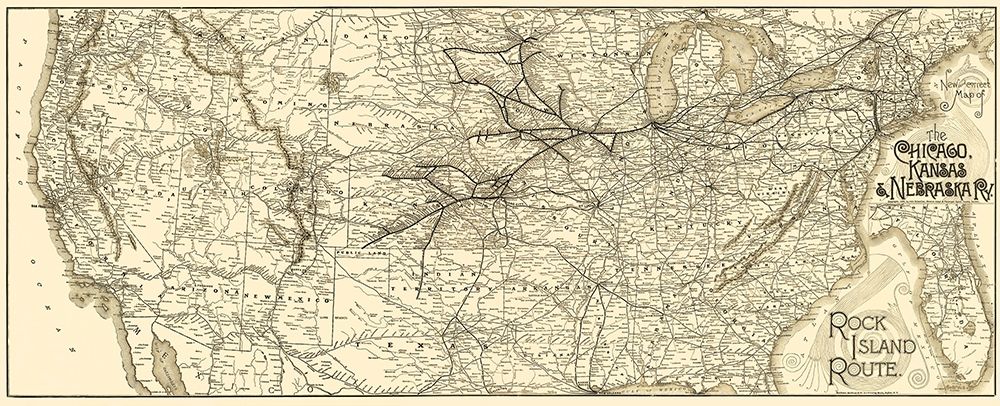 Chicago, Kansas and Nebraska Railroad 1888 art print by Matthews for $57.95 CAD