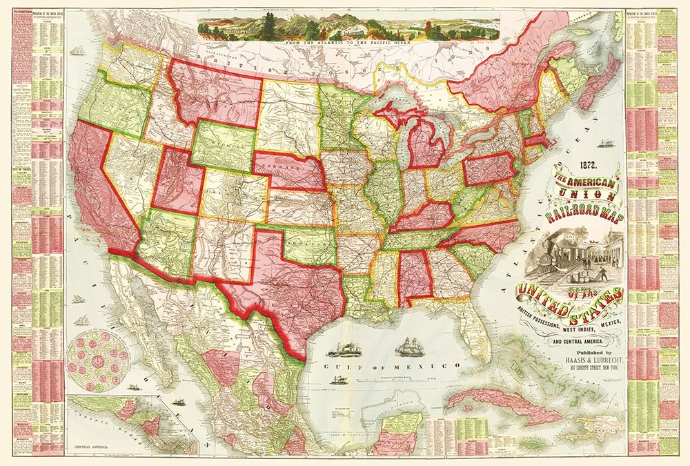 American Union Railroads - Haasis 1866 art print by Haasis for $57.95 CAD