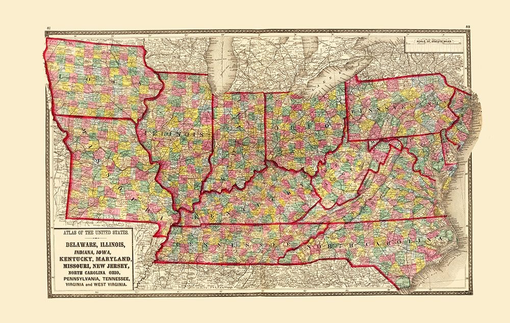 US - Iowa and Missouri - Pennsylvania and Carolina art print by Baltimore for $57.95 CAD