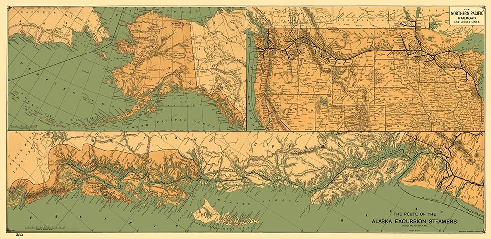 Alaska Excursion Steamers, Northern Pacific 1891 art print by Poole for $57.95 CAD