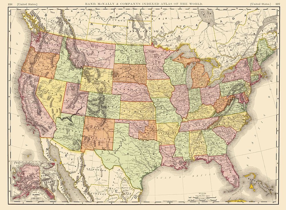 United States of America - Rand McNally 1897 art print by Rand McNally for $57.95 CAD