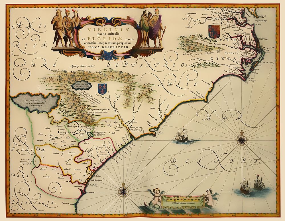 Southeast United States - Blaeu 1640 art print by Blaeu for $57.95 CAD