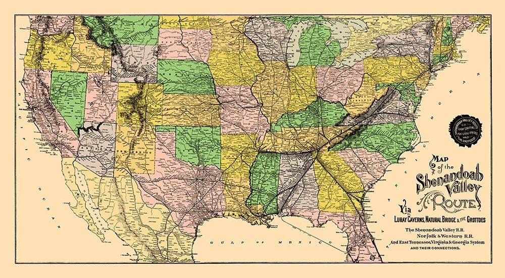 Shenandoah Valley Route - Matthews 1890 art print by Matthews for $57.95 CAD