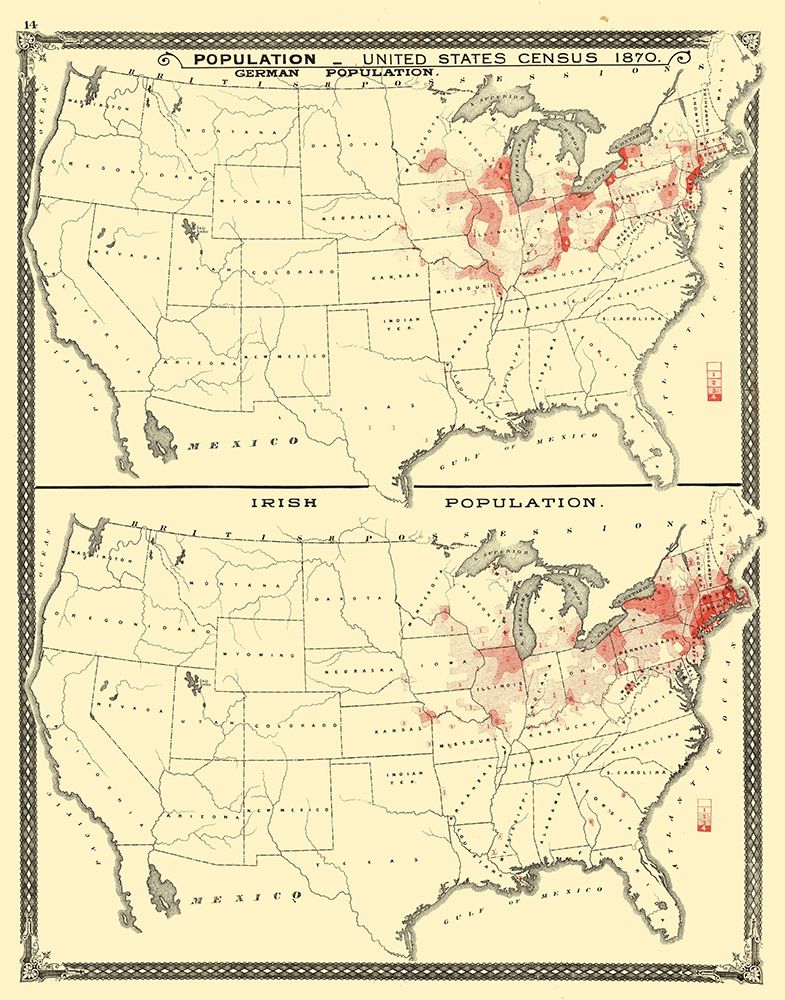 US Immigrant Distribution - Baskin 1876 art print by Baskin for $57.95 CAD