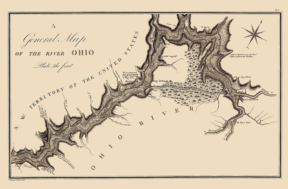Ohio River - Collot 1796 art print by Collot for $57.95 CAD