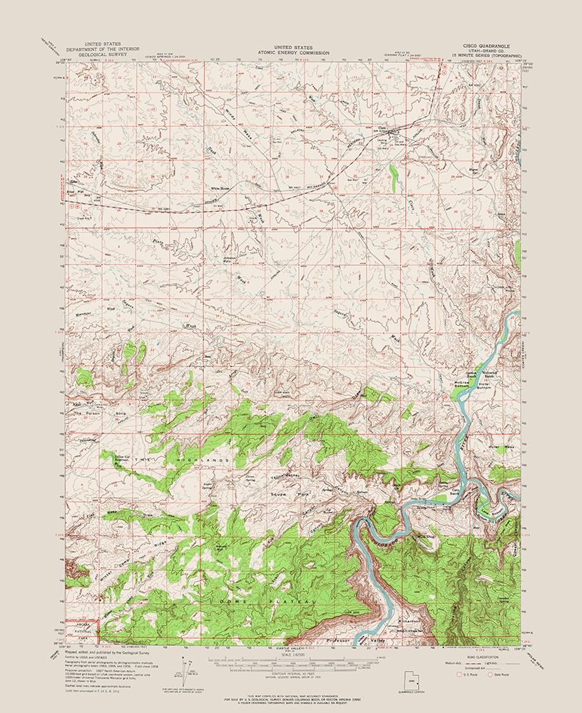 Cisco Utah Quad - USGS 1958 art print by USGS for $57.95 CAD