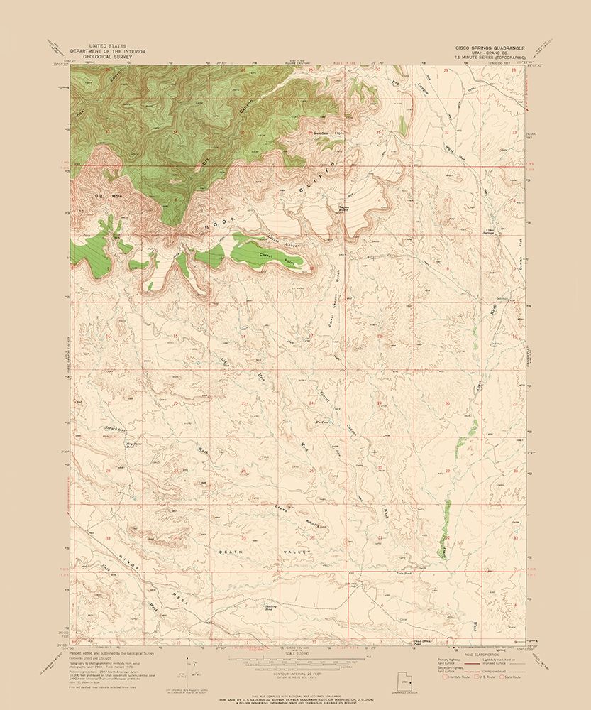 Cisco Springs Utah Quad - USGS 1970 art print by USGS for $57.95 CAD