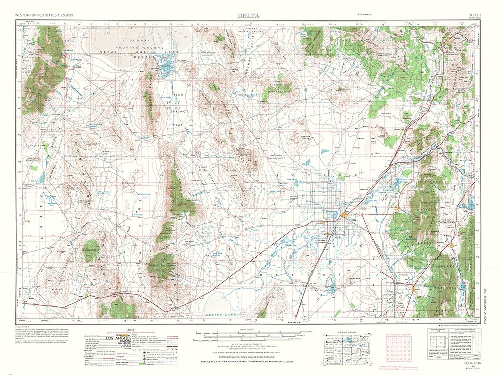 Delta Utah Quad - USGS 1953 art print by USGS for $57.95 CAD