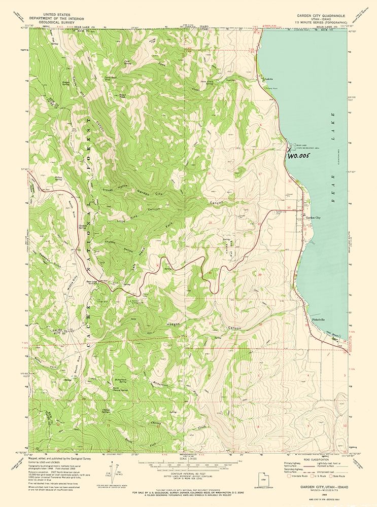 Garden City Utah Quad - USGS 1969 art print by USGS for $57.95 CAD