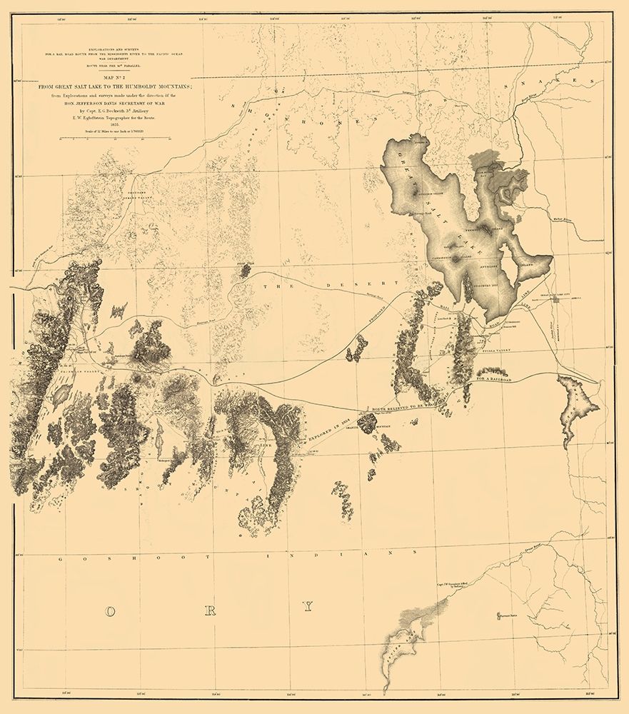 Great Salt Lake Humboldt Range Utah Nevada art print by US War Dept for $57.95 CAD