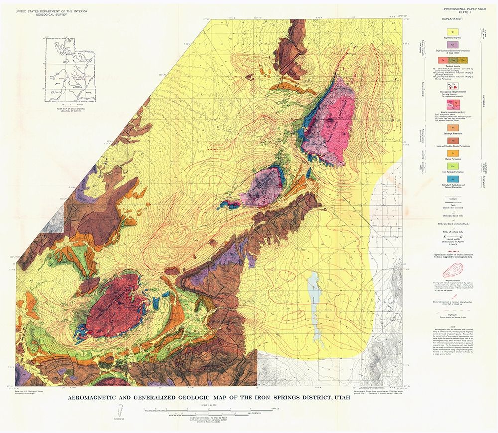 Iron Springs District Utah - USGS 1944 art print by USGS for $57.95 CAD
