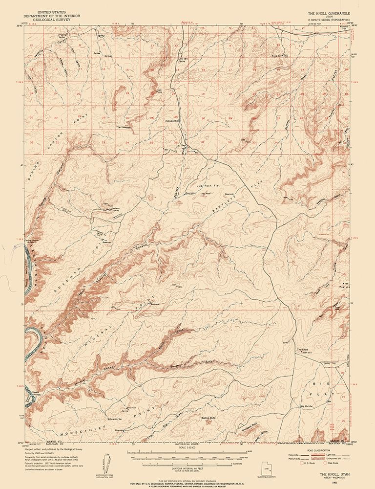 Knoll Utah Quad - USGS 1954 art print by USGS for $57.95 CAD