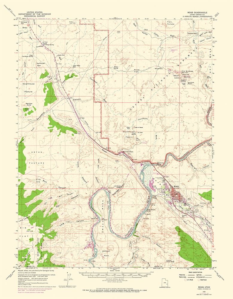 Moab Utah Quad - USGS 1959 art print by USGS for $57.95 CAD
