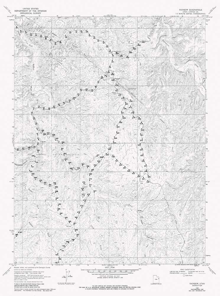 Rainbow Utah Quad - USGS 1968 art print by USGS for $57.95 CAD