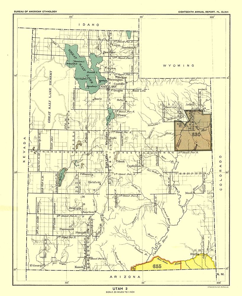 Utah - Hoen 1896 art print by Hoen for $57.95 CAD