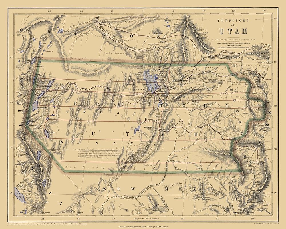 Utah Territory - Rogers and Holt 1857 art print by Rogers for $57.95 CAD