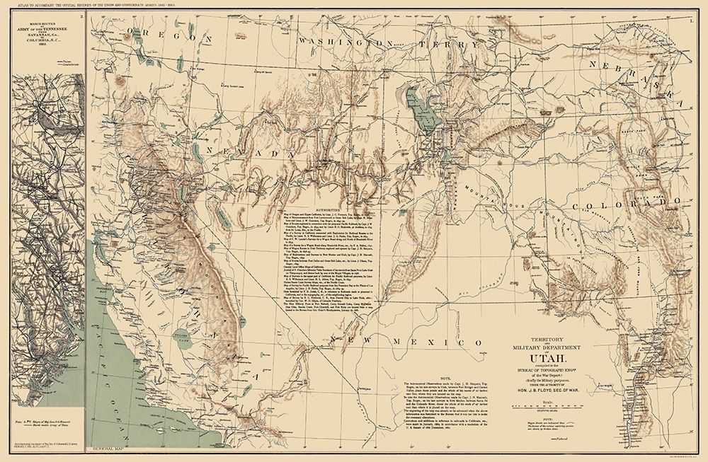 Utah Territory - US War Dept 1860 art print by US War Dept for $57.95 CAD