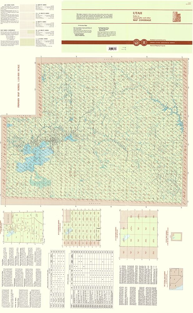 Utah Utah Index Quad - USGS 1996 art print by USGS for $57.95 CAD
