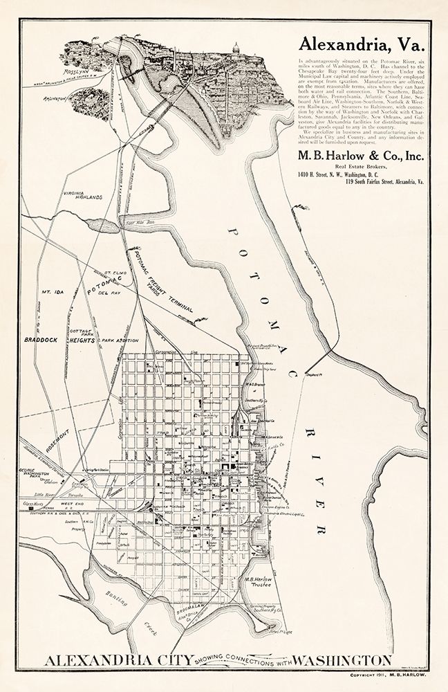 Alexandria Virginia - Harlow 1911 art print by Harlow for $57.95 CAD