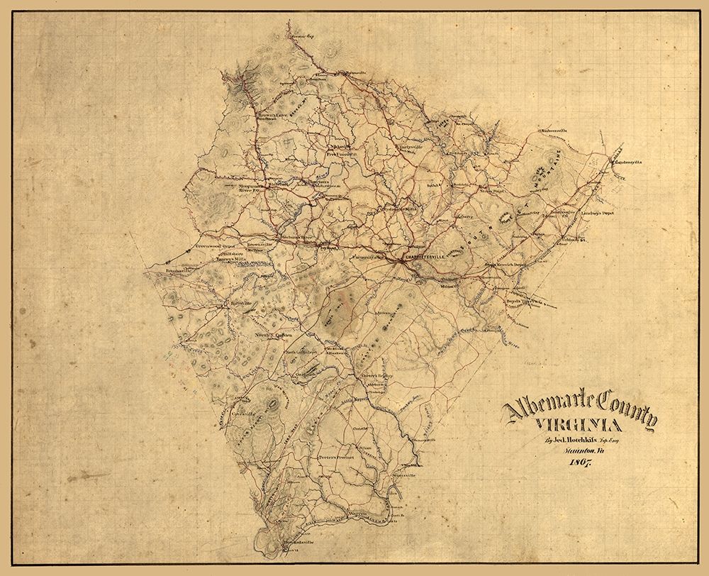 Albemarle County Virginia - Hotchkifs 1867 art print by Hotchkifs for $57.95 CAD
