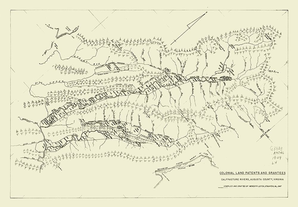 Augusta County Virginia - Leitch 1947 art print by Leitch for $57.95 CAD